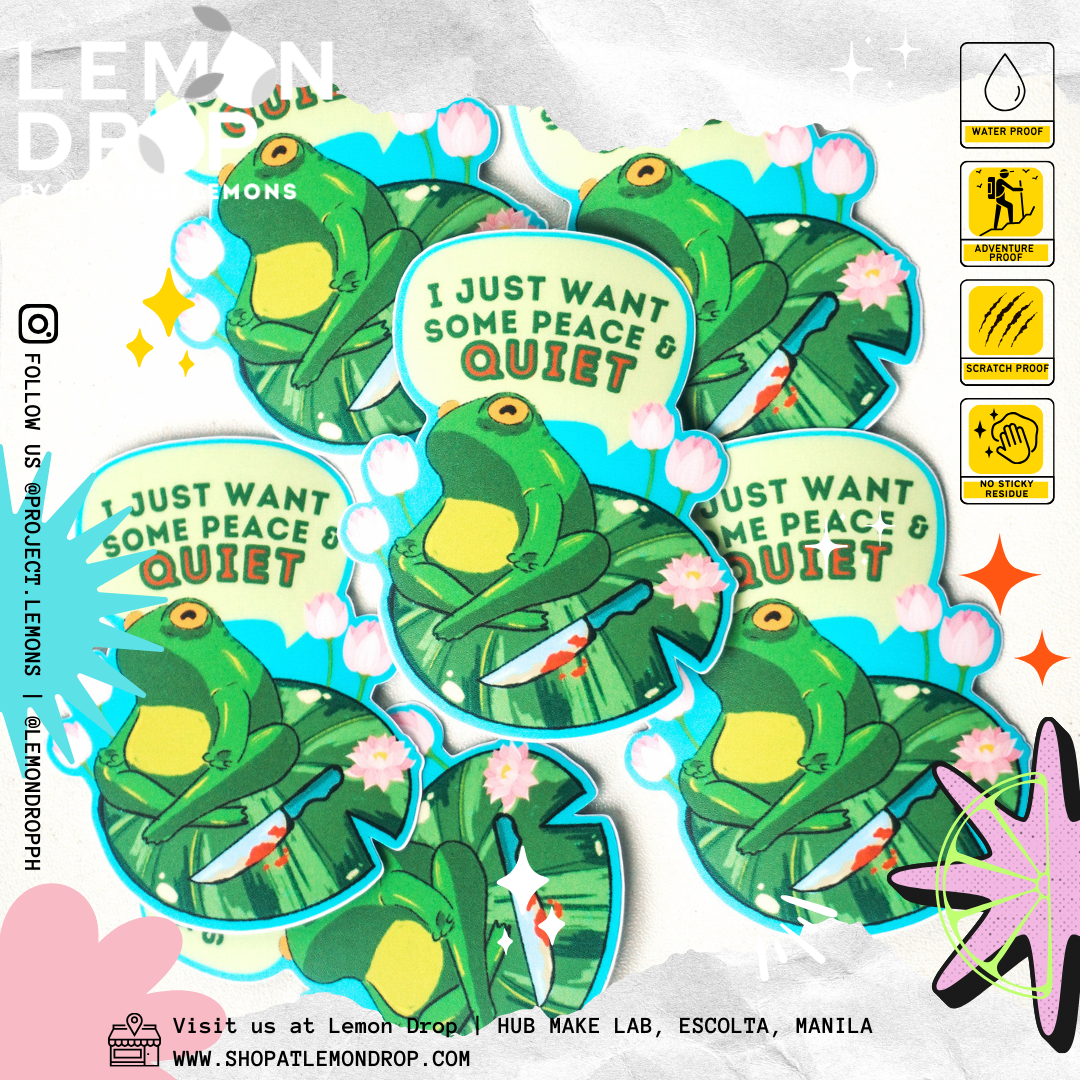 Peace and Quiet Froggy Sticker