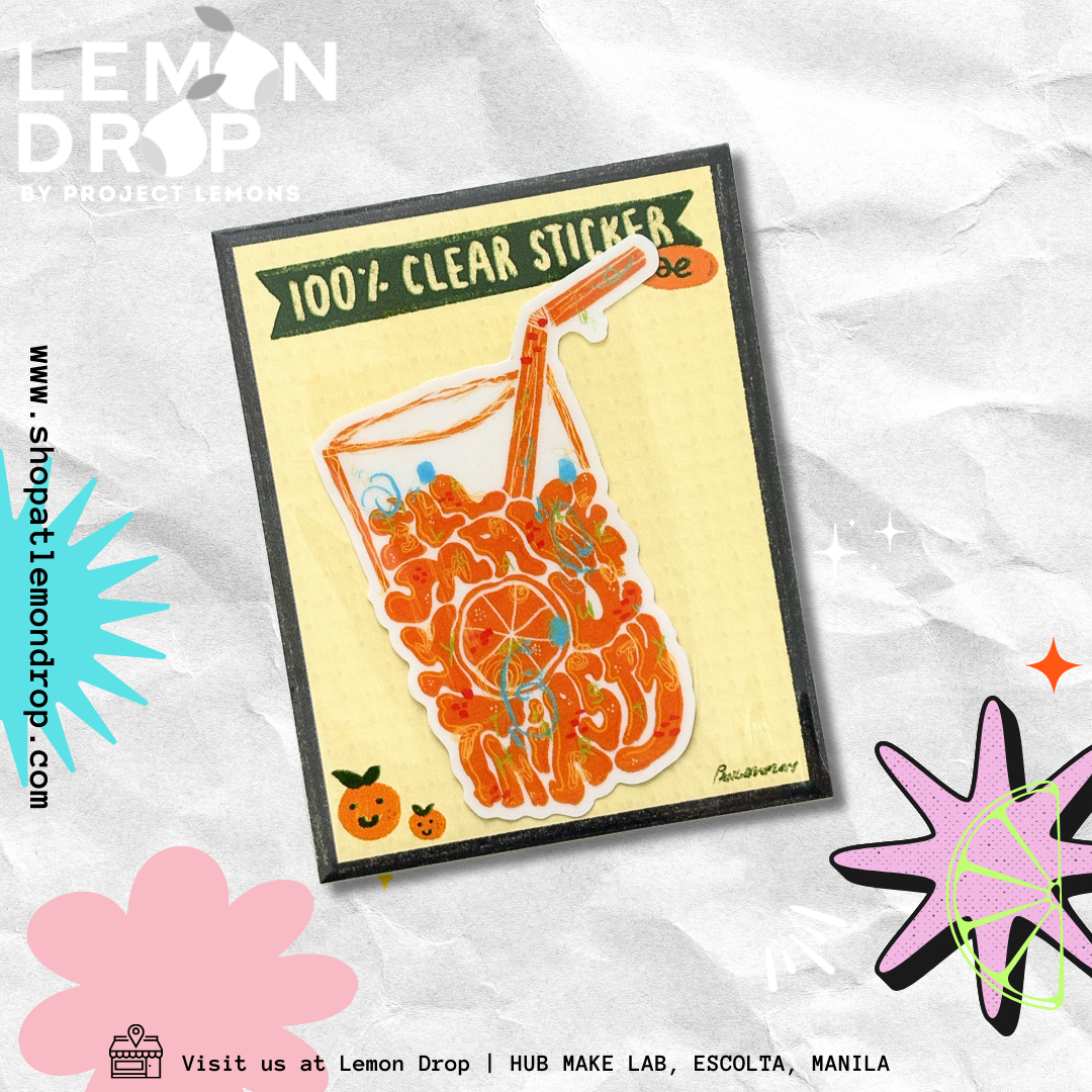 thirsty clear sticker