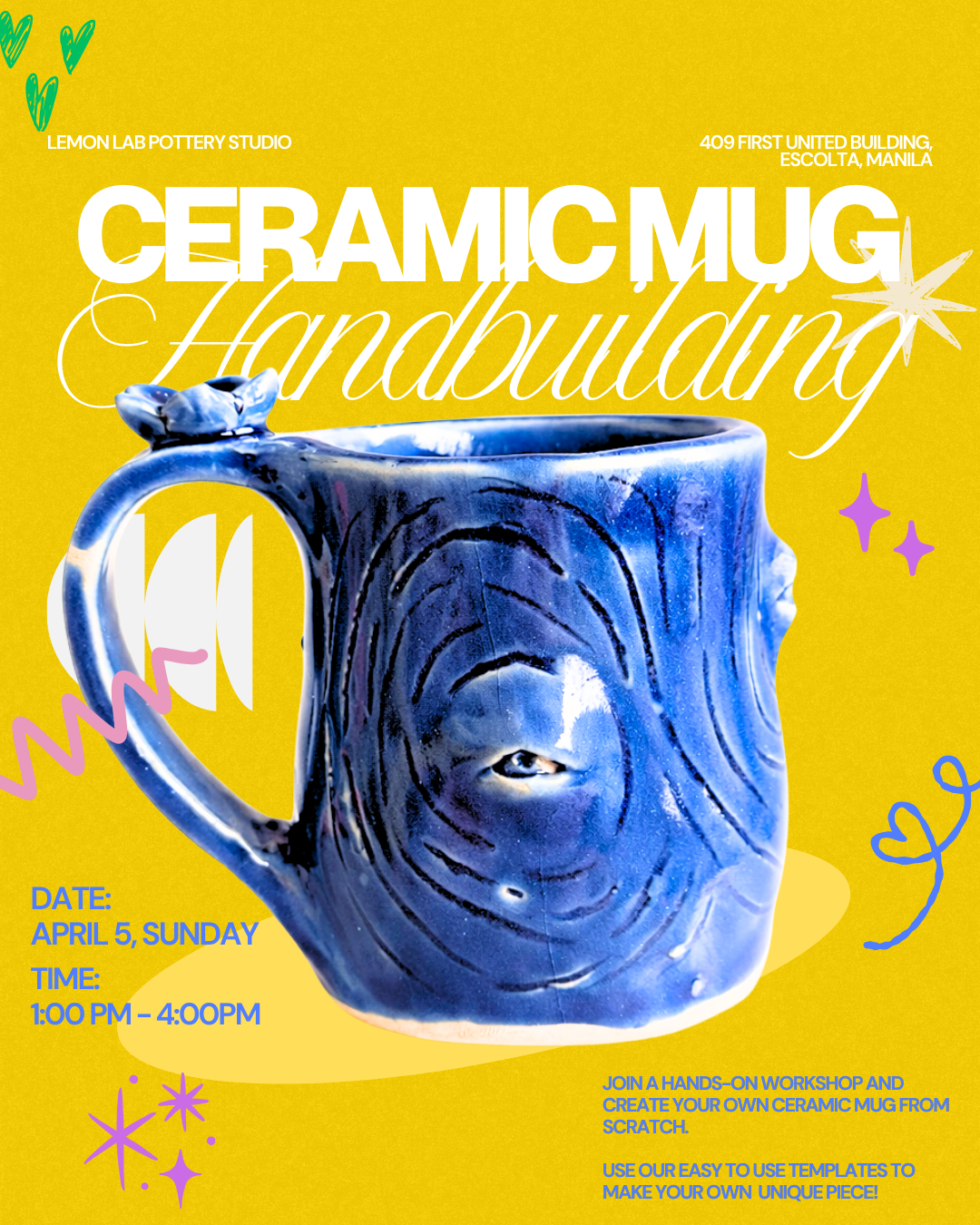 Mug Handbuilding Class - April 5