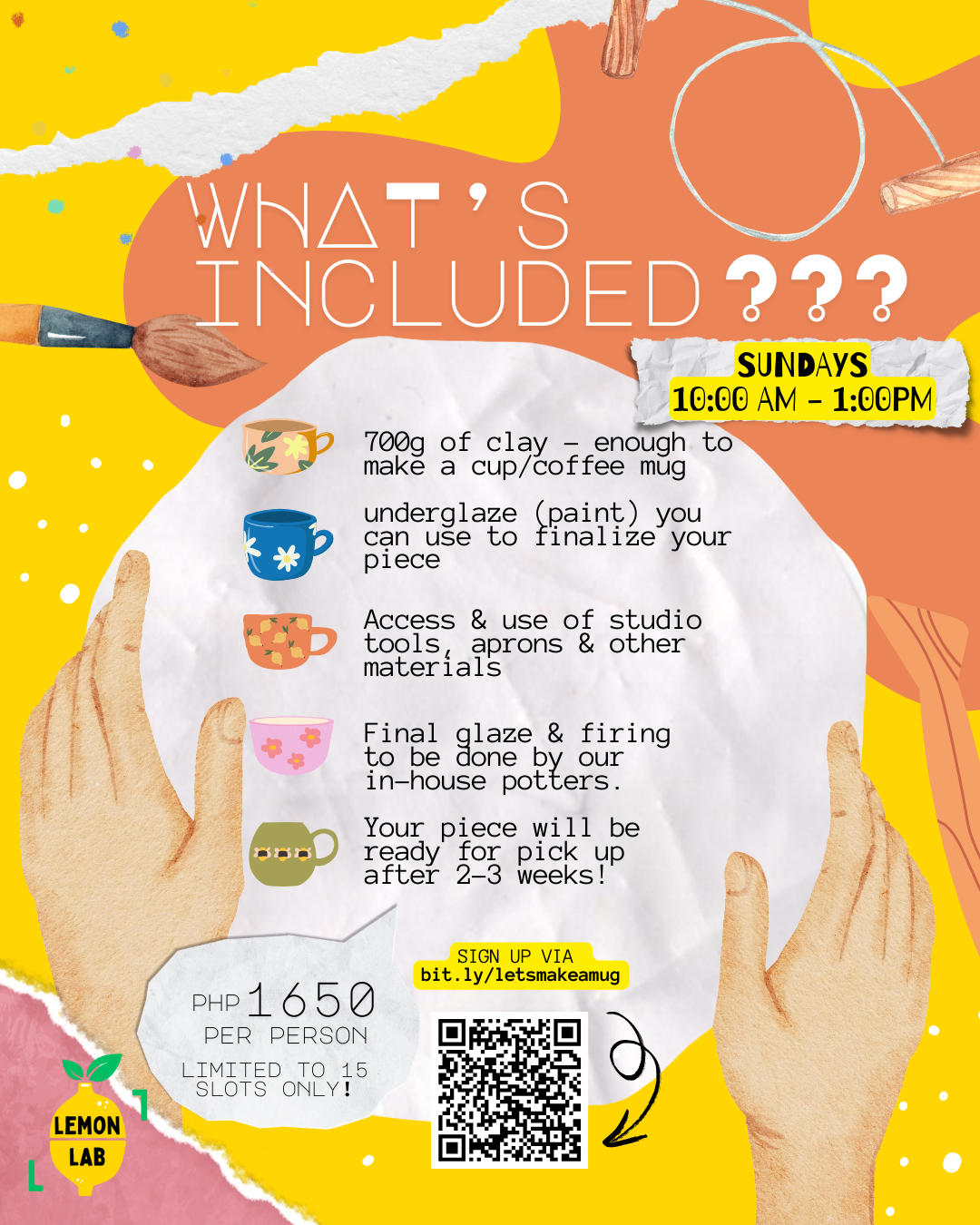 Ceramic Mug (Make & Paint Handbuilding) Workshop