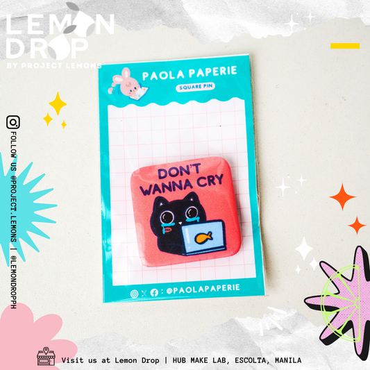 Paola Paperie Square Pins - Don't Wanna Cry